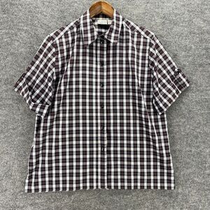 Allison Daley Shirt Women L Large Black Plaid Button Up Collared Cotton Casual